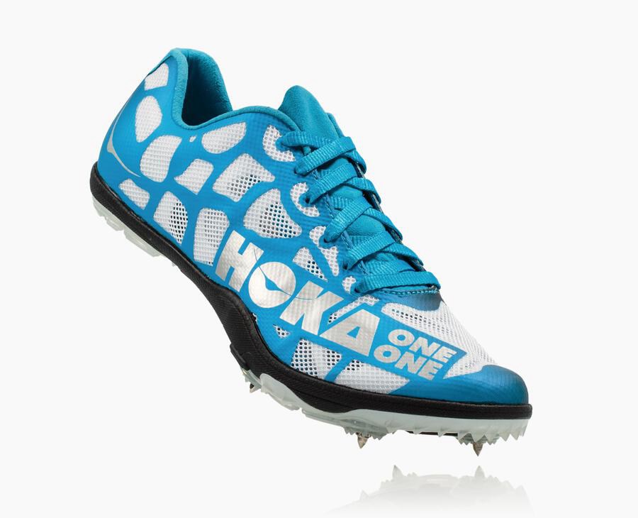 Hoka One One Rocket X - Men Spikes - White/Blue,Australia CUR-098735